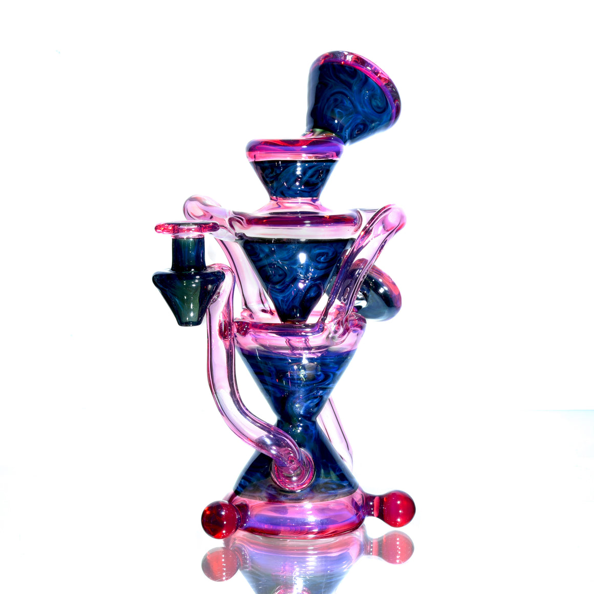 Blue Rose Fume Folds/Royal Jelly Double-Uptake Klein Recycler w/ Fume Reti Attachment - 10mm Female
