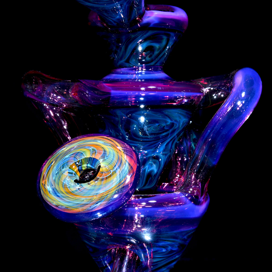 Blue Rose Fume Folds/Royal Jelly Double-Uptake Klein Recycler w/ Fume Reti Attachment - 10mm Female