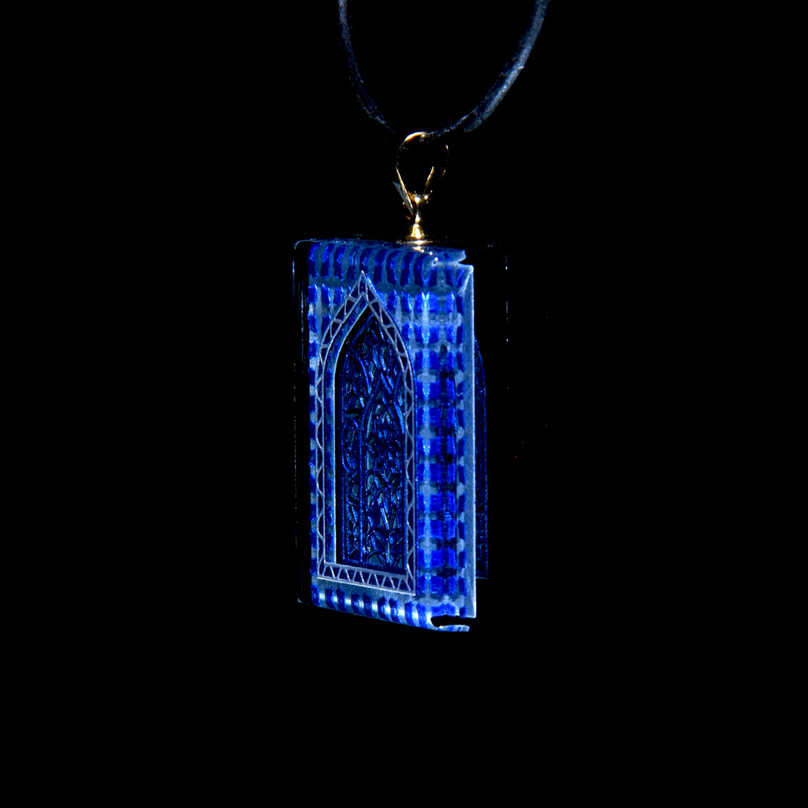 3D Vidriera Pendant - Blue/White