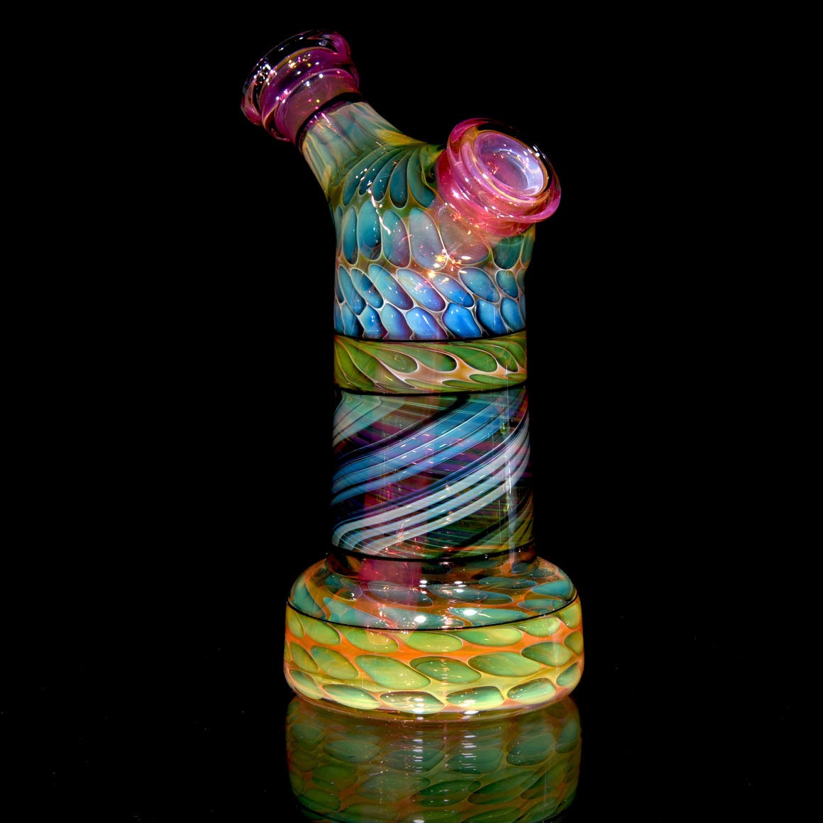 Gold & Silver Fume Reti/Honeycomb Dewaar Bottle Rig - 10mm Female
