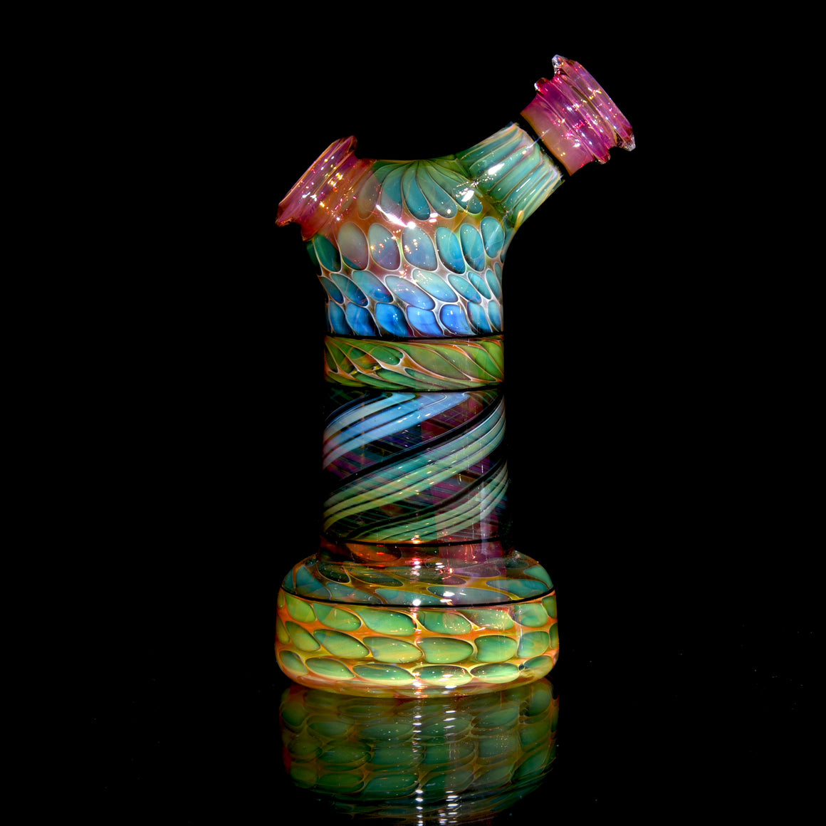 Gold & Silver Fume Reti/Honeycomb Dewaar Bottle Rig - 10mm Female