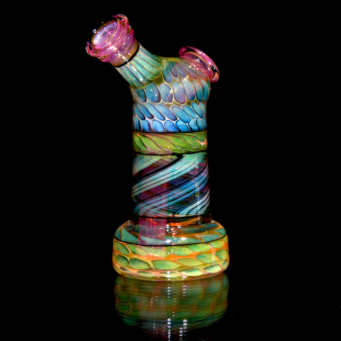 Gold & Silver Fume Reti/Honeycomb Dewaar Bottle Rig - 10mm Female