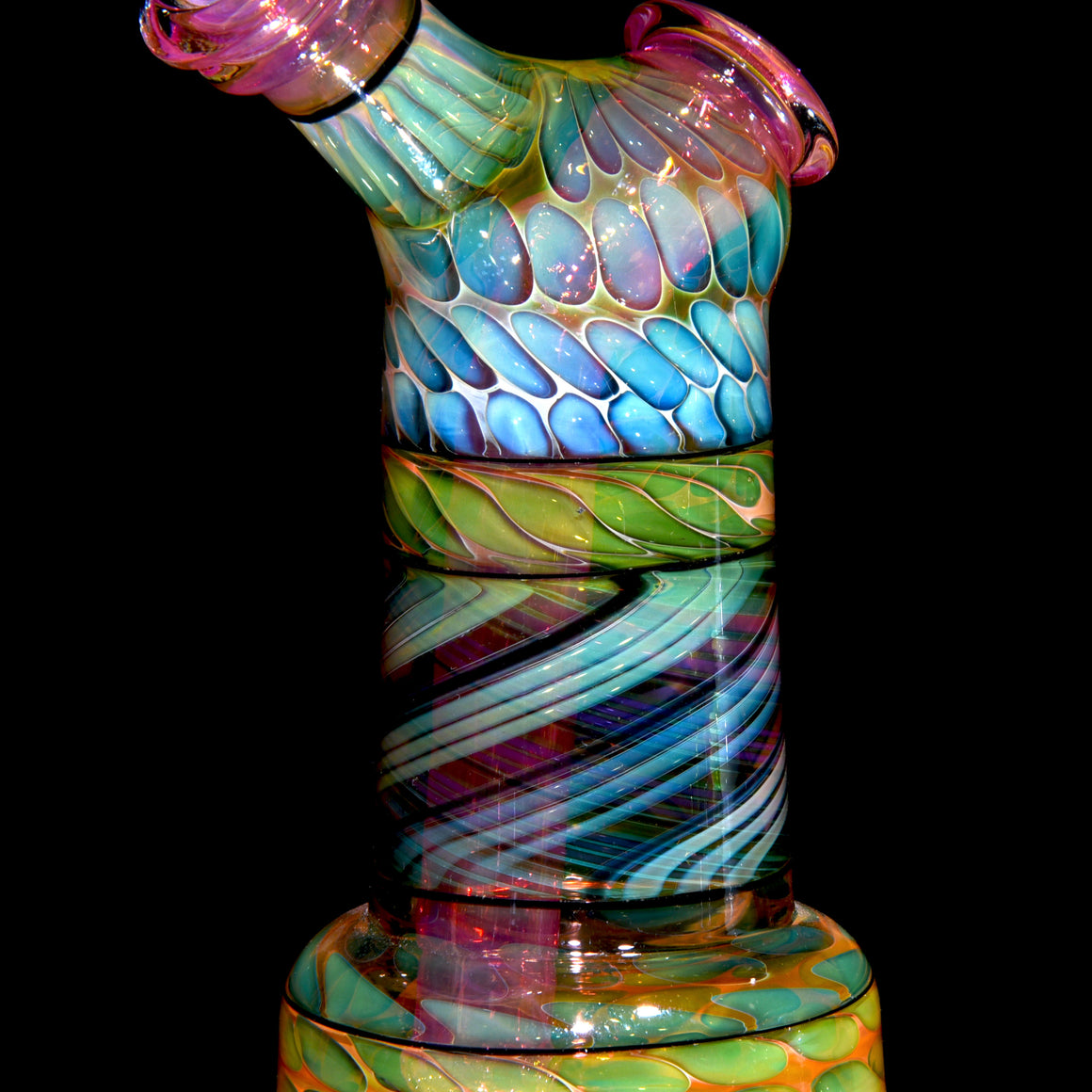 Gold & Silver Fume Reti/Honeycomb Dewaar Bottle Rig - 10mm Female