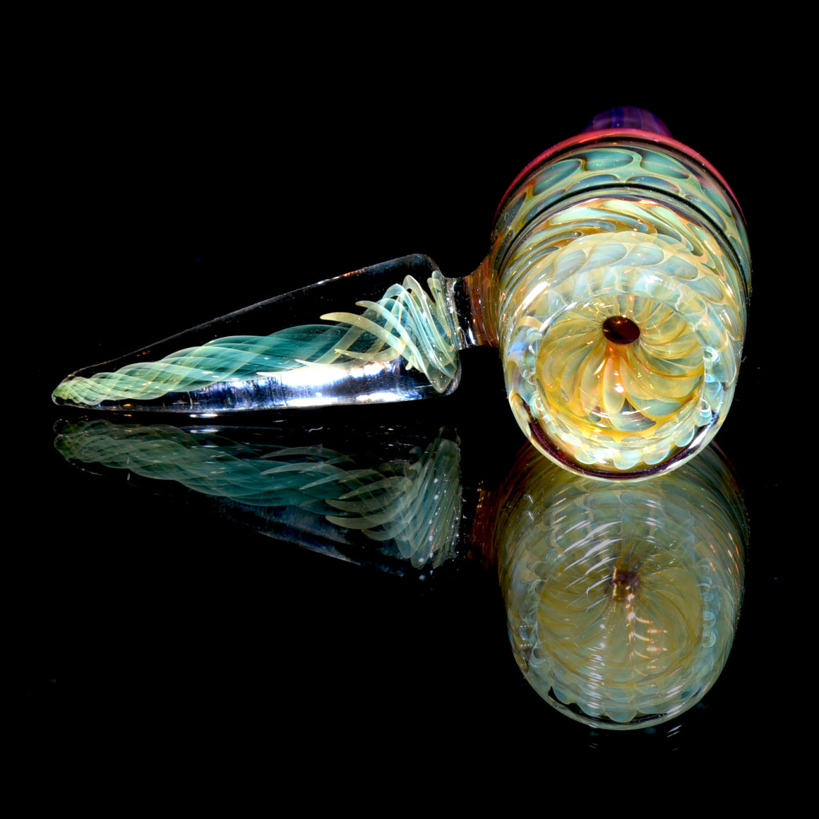 Fully-worked Fume Honeycomb Slide w Lattice Horn - 14mm Male