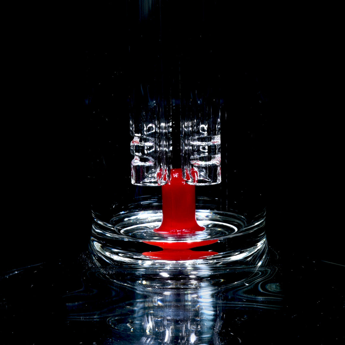 PA Pawn - Slitted Fixed 4 Perc Tube w/ Inv4 Splashguard - Cherry - 18mm Female