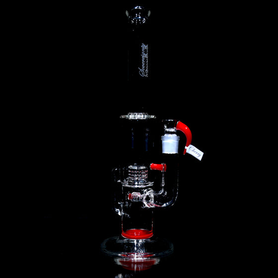 PA CapCycler - Stemline 16mm 6 Cut UpGrid to 180° Grid Cap w/ 28mm Neck - Cherry - 18mm Male