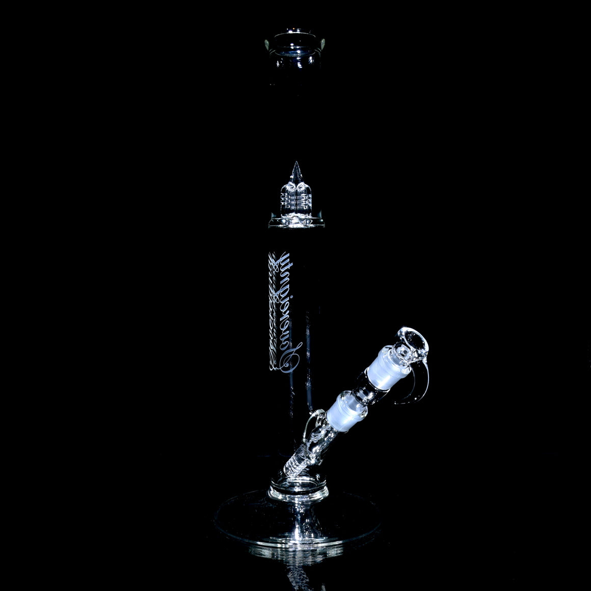 Bishop - Diffy Tube w/ Removable 180° Gridded Downstem - Clear - 18mm Female