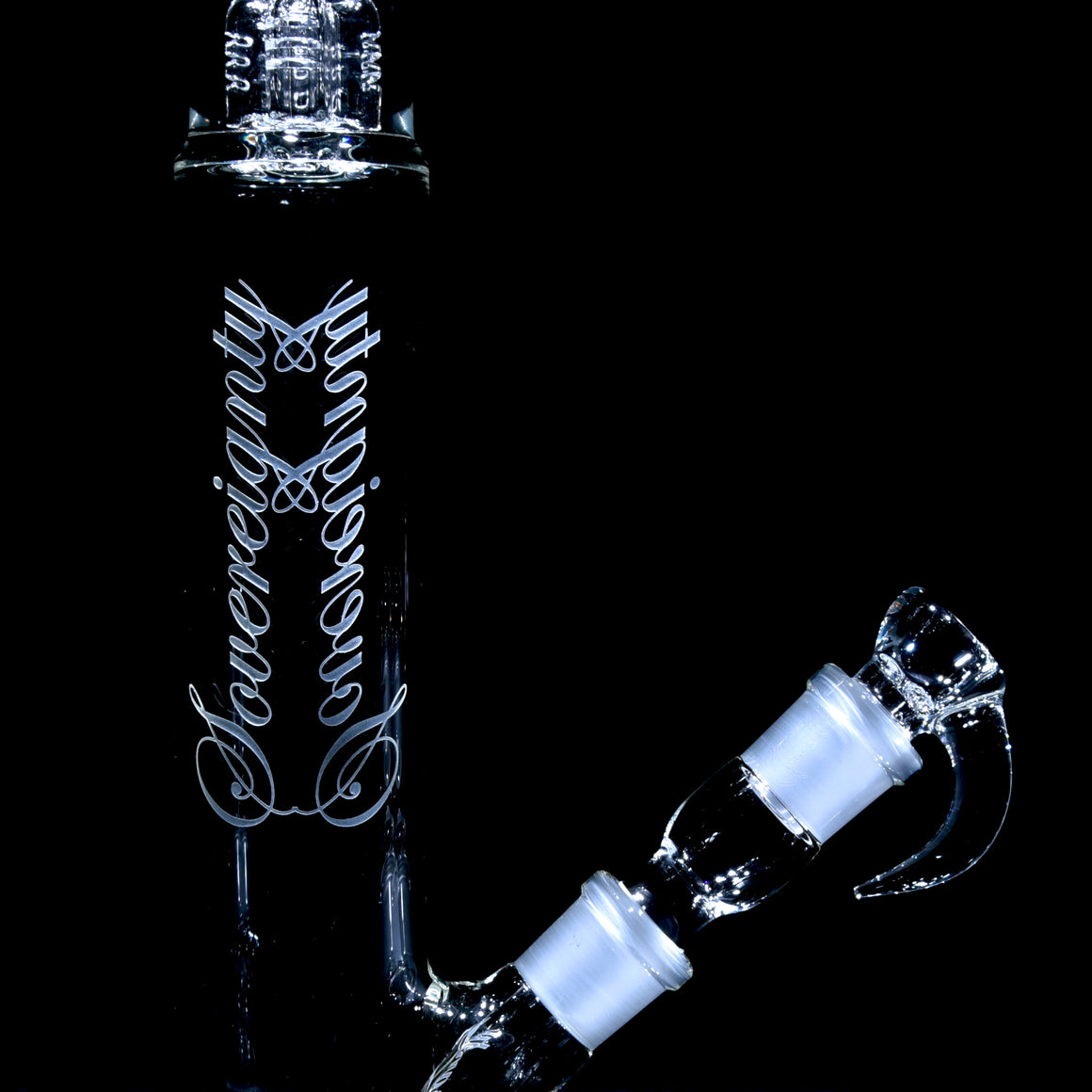 Bishop - Diffy Tube w/ Removable 180° Gridded Downstem - Clear - 18mm Female