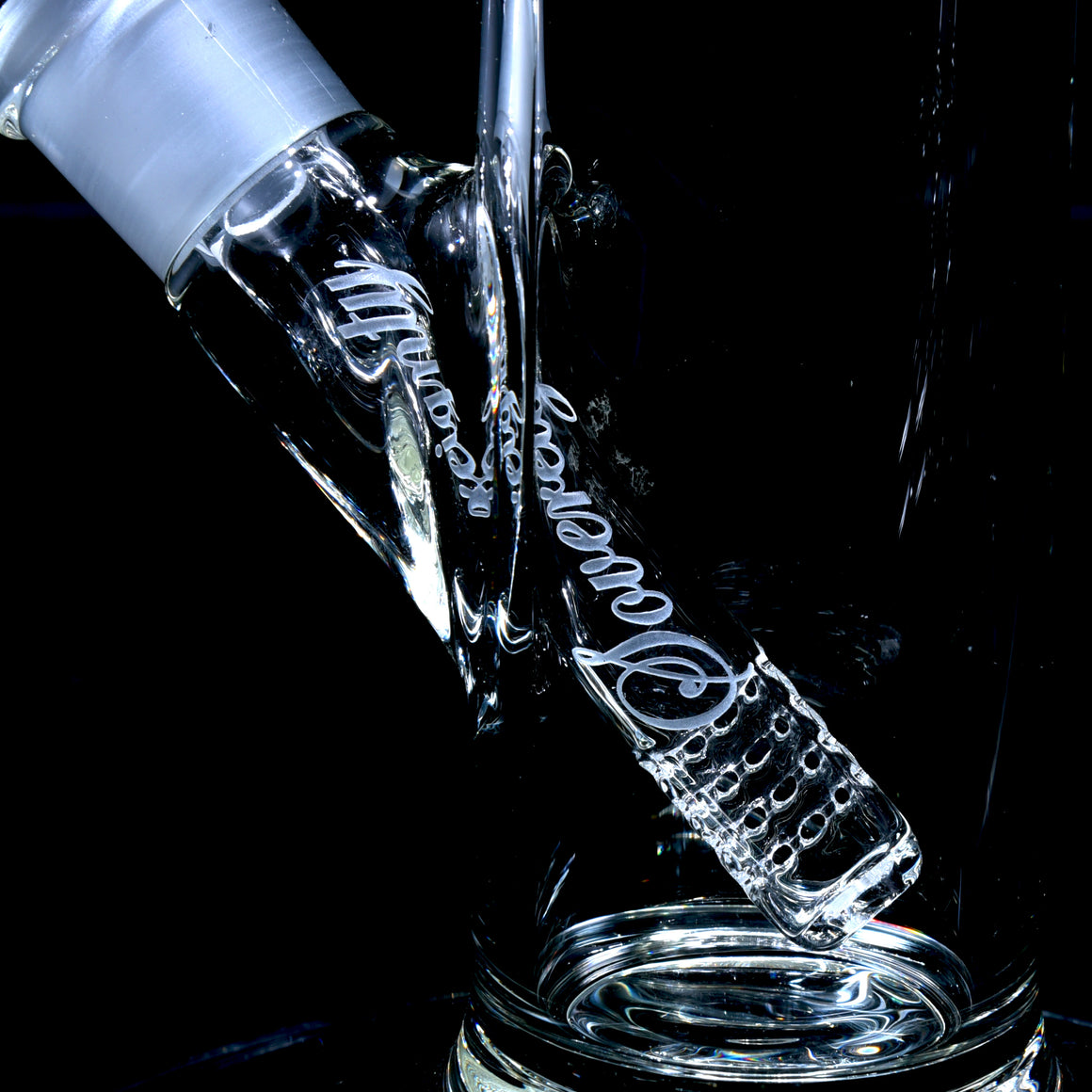 Bishop - Diffy Tube w/ Removable 180° Gridded Downstem - Clear - 18mm Female