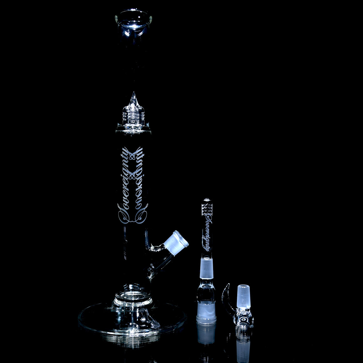 Bishop - Diffy Tube w/ Removable 180° Gridded Downstem - Clear - 18mm Female