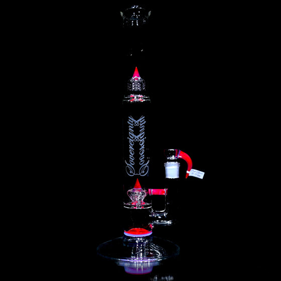 PA Bishop - Imperial Perc Tube w/ 4-hole Slide - Pink Slyme over Poppy - 18mm Female