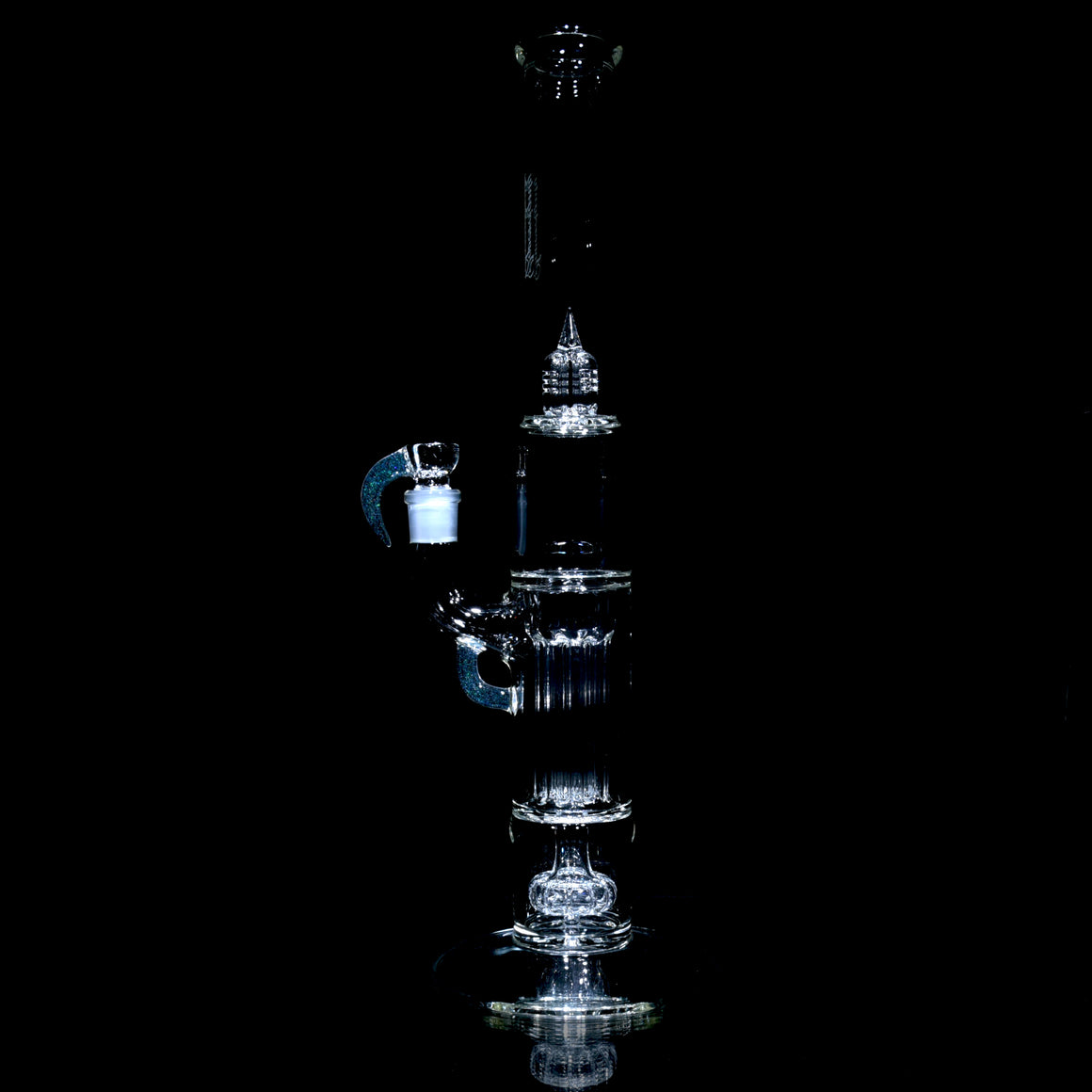 Full-size Straight Peyote Pillar Tube w/ Straight Foot - Crushed Opal - 18mm Female