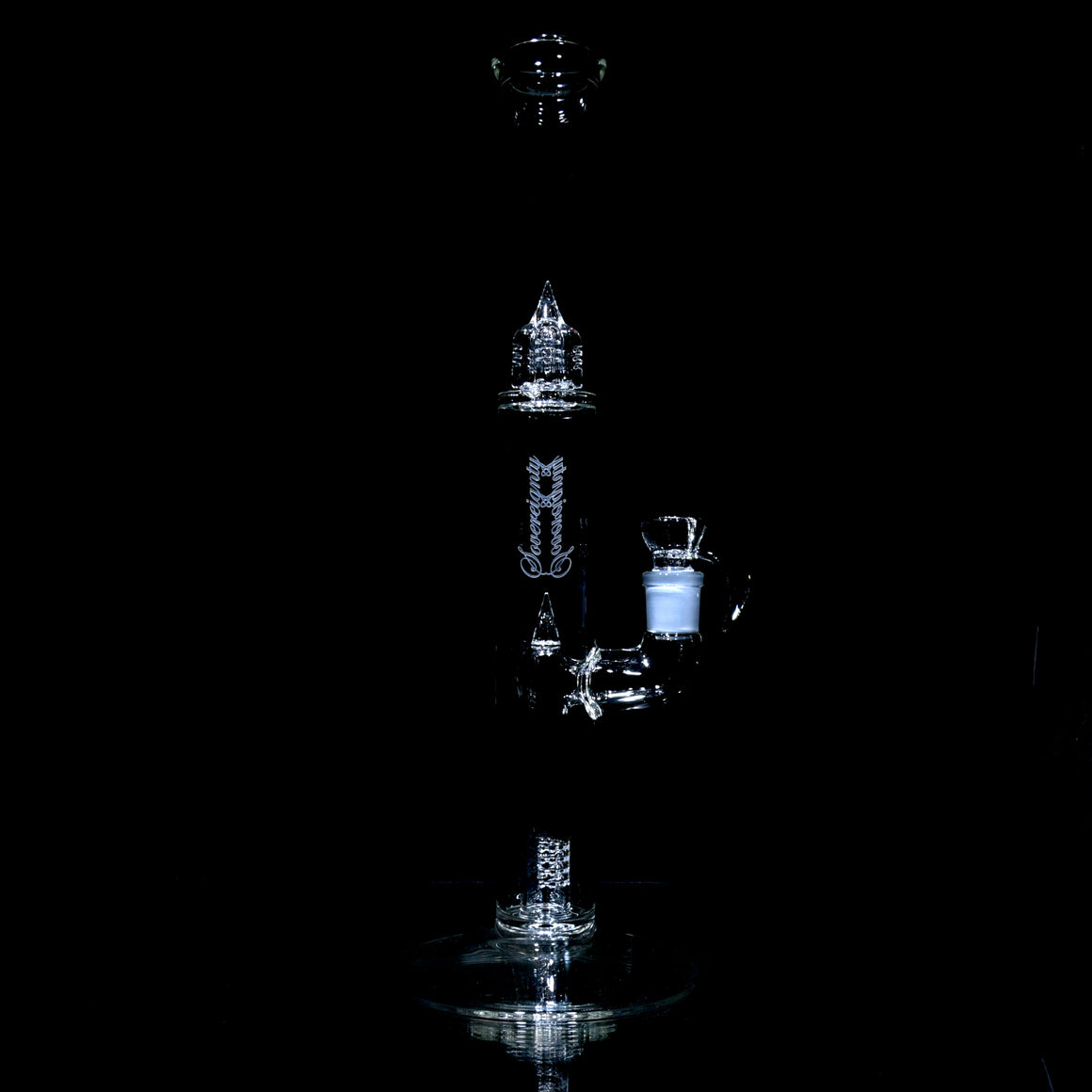 44mm - Fixed Stem 180° Tube w/ Inv4 Splashguard- Clear - 18mm Female