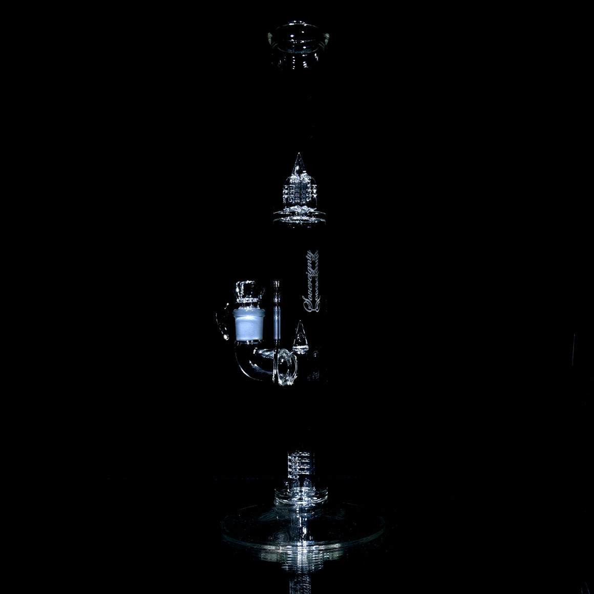 44mm - Fixed Stem 180° Tube w/ Inv4 Splashguard- Clear - 18mm Female