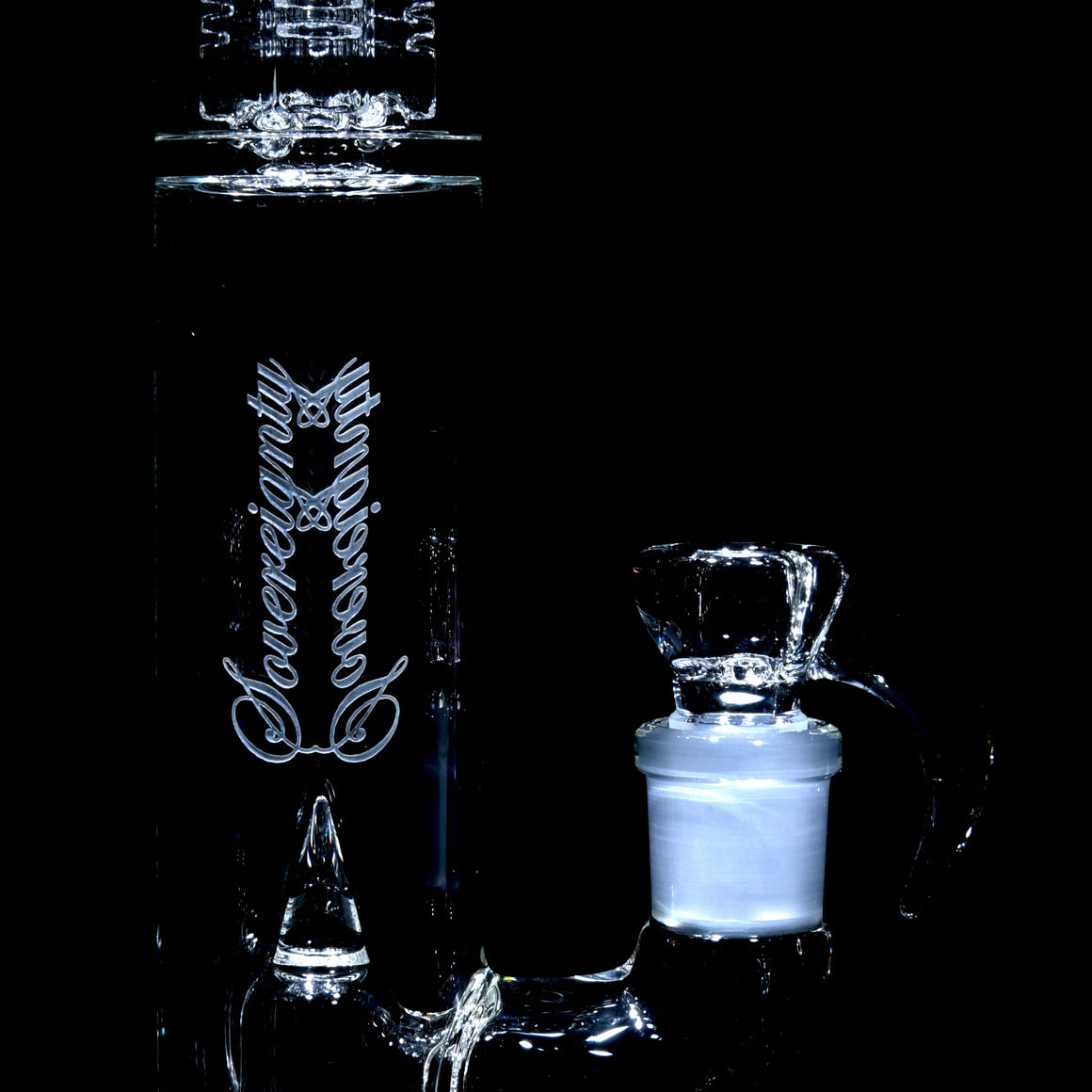 44mm - Fixed Stem 180° Tube w/ Inv4 Splashguard- Clear - 18mm Female