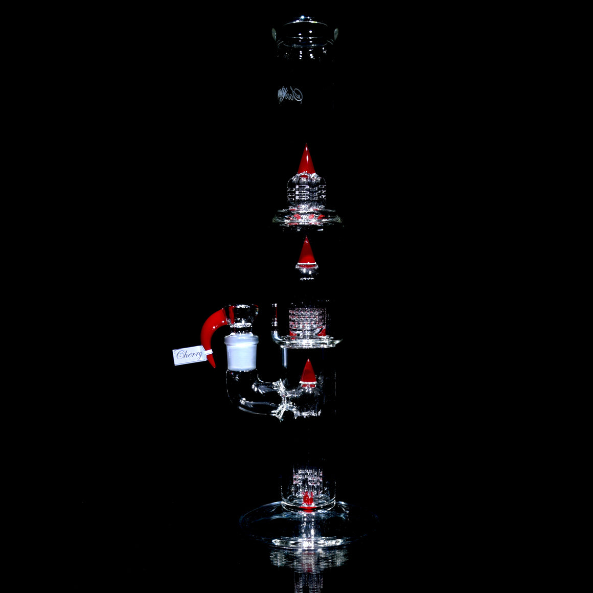 PA Gridded Fixed 4 to Mini Grid Dome w/ Splashguard & 44mm Neck - Cherry - 18mm Female