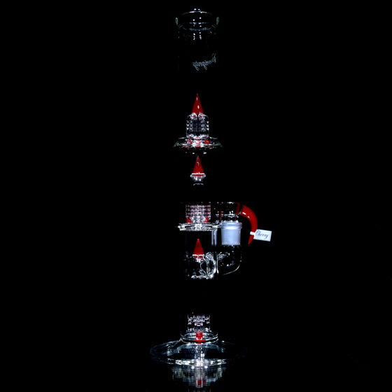 PA Gridded Fixed 4 to Mini Grid Dome w/ Splashguard & 44mm Neck - Cherry - 18mm Female