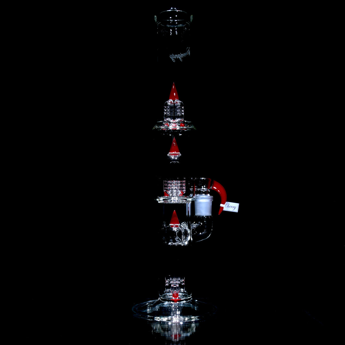 PA Gridded Fixed 4 to Mini Grid Dome w/ Splashguard & 44mm Neck - Cherry - 18mm Female