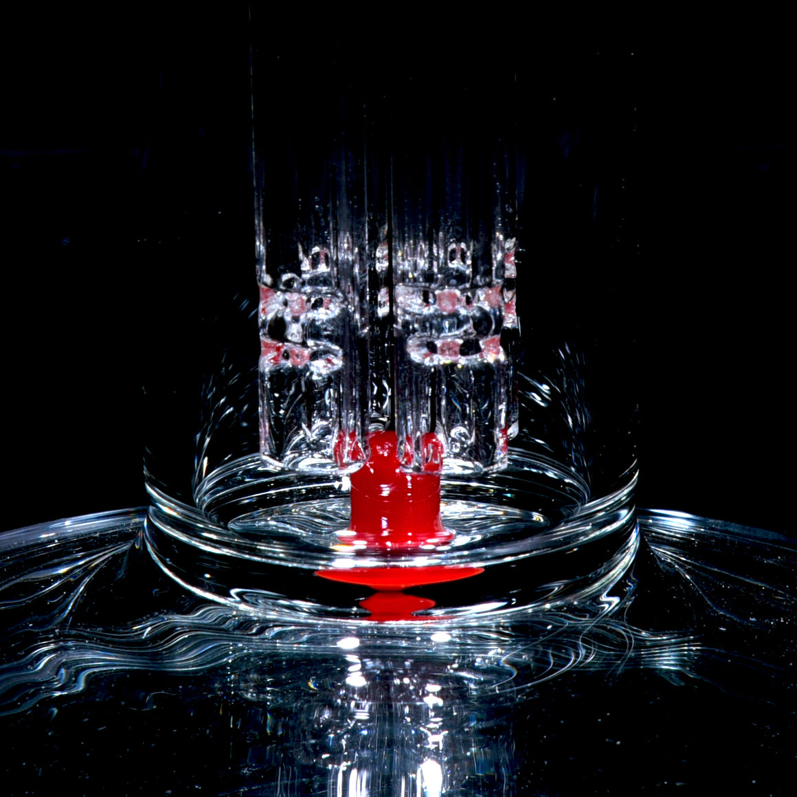 PA Gridded Fixed 4 to Mini Grid Dome w/ Splashguard & 44mm Neck - Cherry - 18mm Female