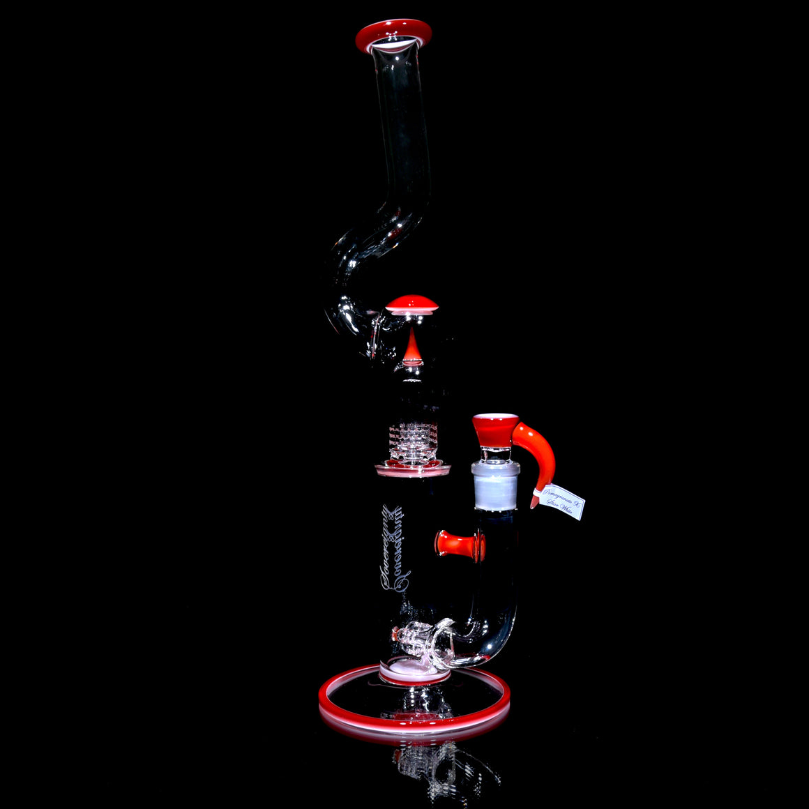 FA Natty Neck 3 Line 9.5mm 3 Cut to Mini Grid Dome - Pomegranate over Star White - 18mm Female