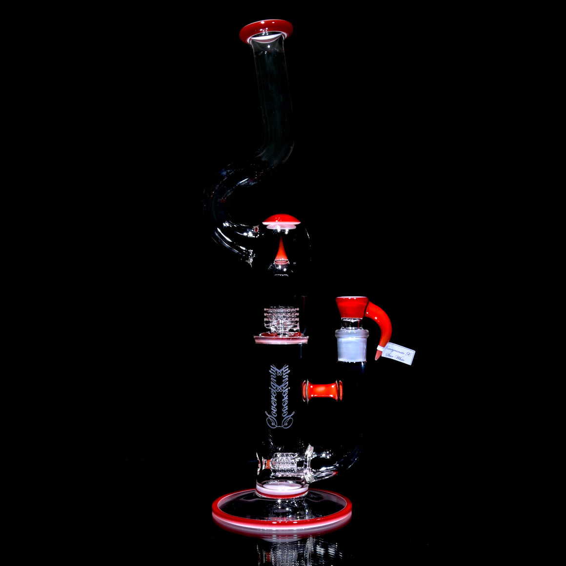 FA Natty Neck 3 Line 9.5mm 3 Cut to Mini Grid Dome - Pomegranate over Star White - 18mm Female