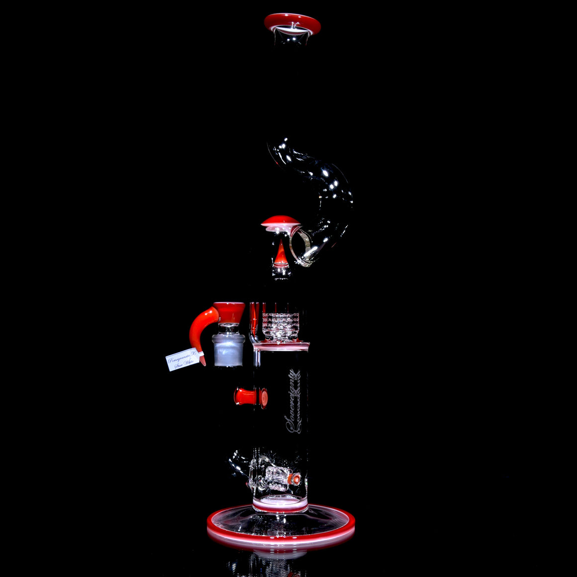 FA Natty Neck 3 Line 9.5mm 3 Cut to Mini Grid Dome - Pomegranate over Star White - 18mm Female