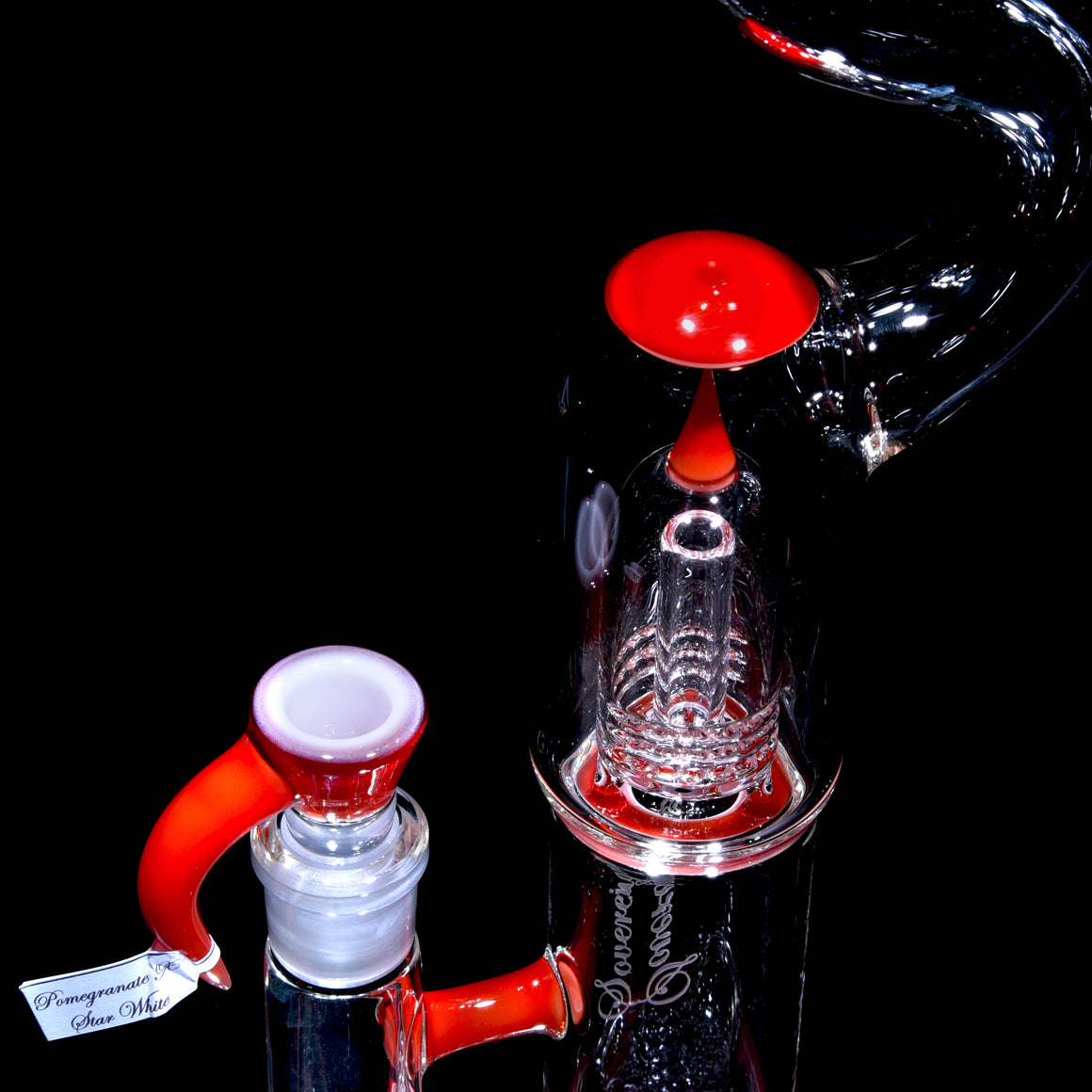 FA Natty Neck 3 Line 9.5mm 3 Cut to Mini Grid Dome - Pomegranate over Star White - 18mm Female