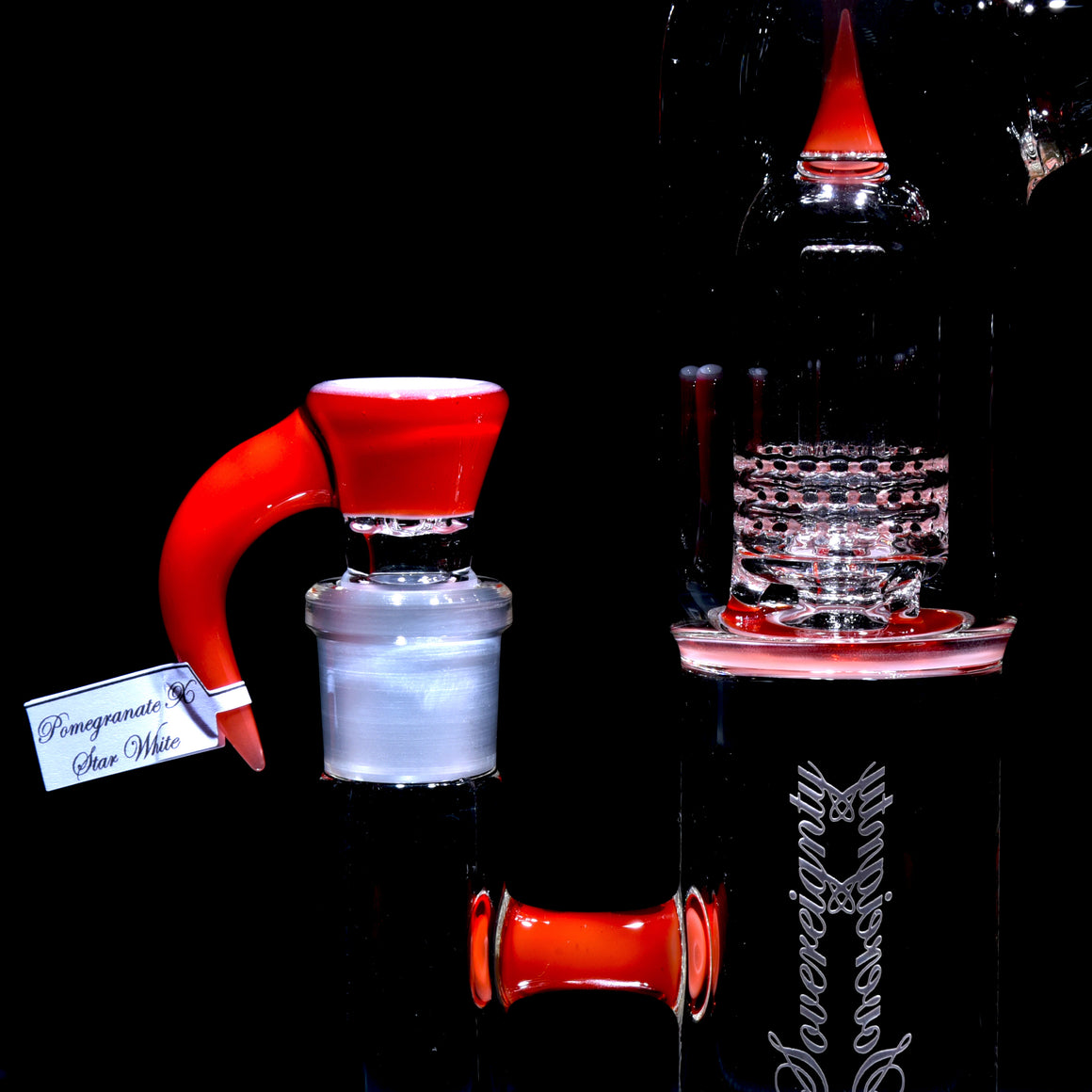 FA Natty Neck 3 Line 9.5mm 3 Cut to Mini Grid Dome - Pomegranate over Star White - 18mm Female