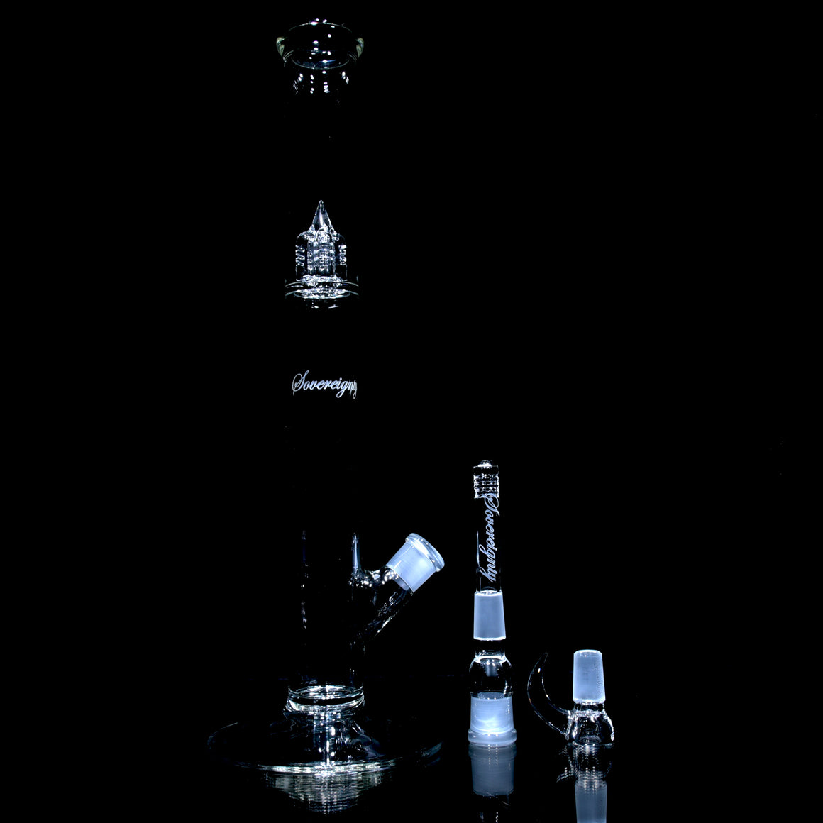 44mm - Diffy Tube w/ Removable 180° Downstem & Inv4 Splashguard- Clear - 18mm Female