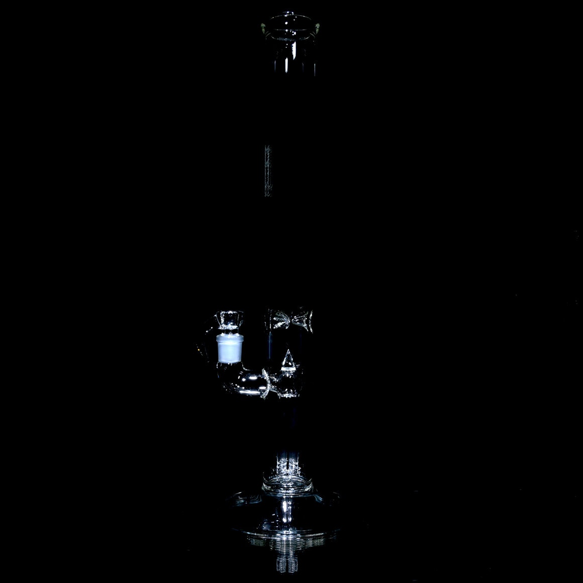 50x5mm Slitted Fixed 4 Arm Straight Tube w/ 4-hole Slide - Clear - 18mm Female