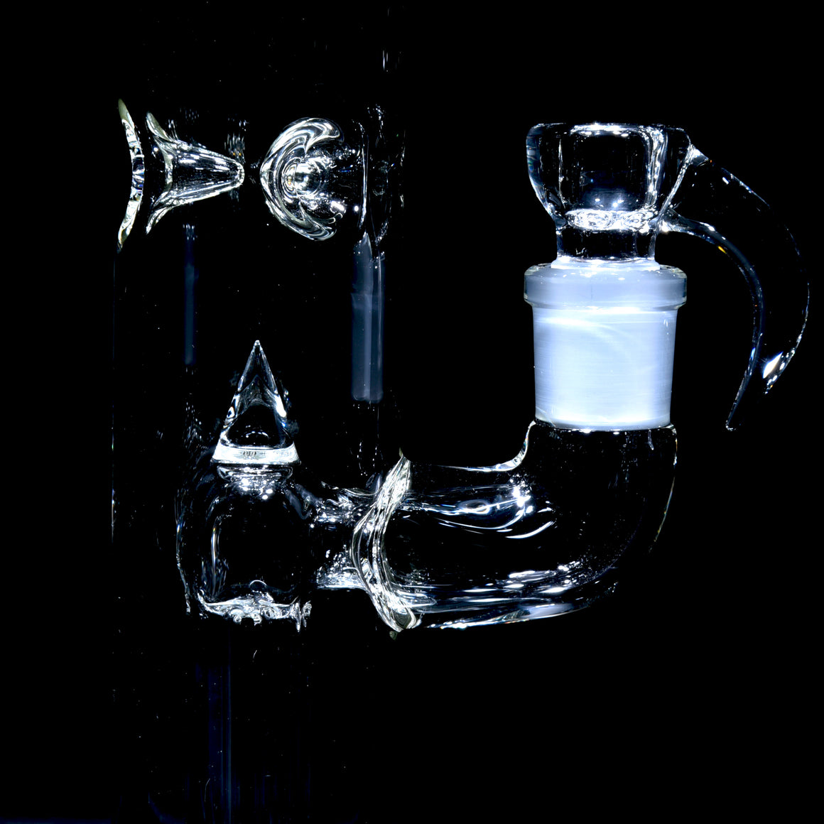 50x5mm Slitted Fixed 4 Arm Straight Tube w/ 4-hole Slide - Clear - 18mm Female