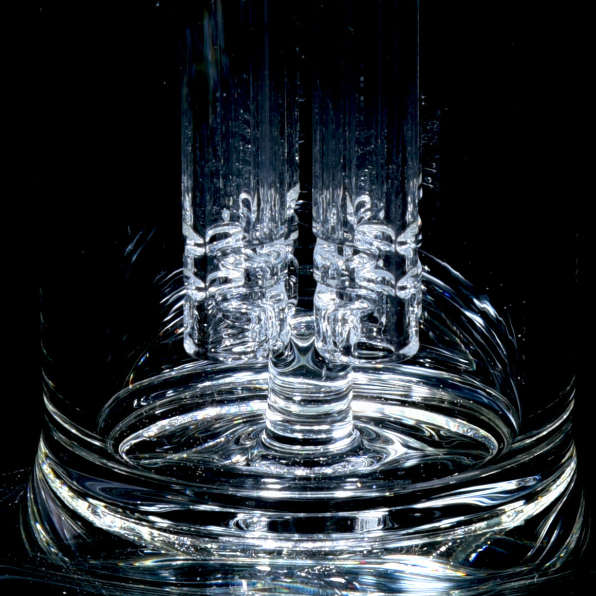 50x5mm Slitted Fixed 4 Arm Straight Tube w/ 4-hole Slide - Clear - 18mm Female