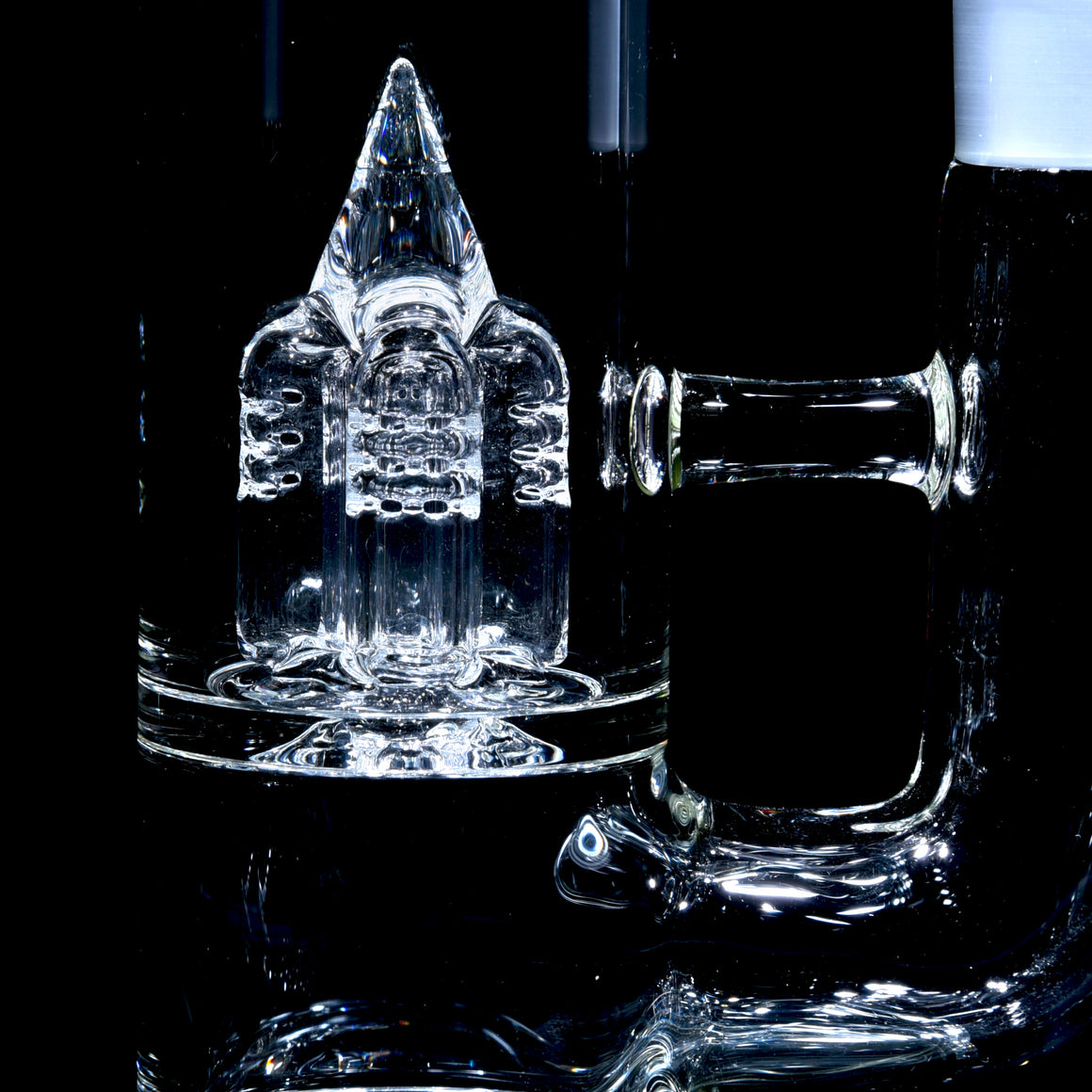 8Tree - Inv4 to Gridded 8 Tree 38mm Neck Double Chamber w/ 4-hole Slide - Clear - 18mm Female