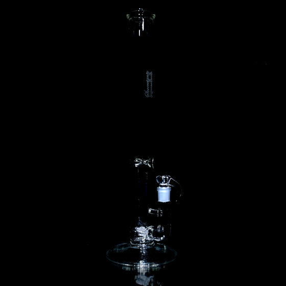 50x5mm 3 Line 9.5mm 3 Cut Straight Tube w/ 4-hole Slide - Clear - 18mm Female