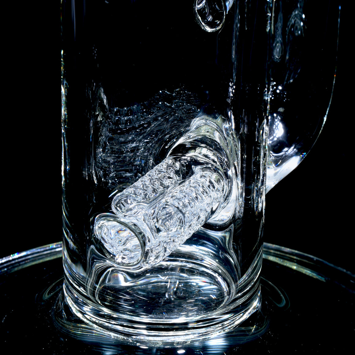 50x5mm 3 Line 9.5mm 3 Cut Straight Tube w/ 4-hole Slide - Clear - 18mm Female