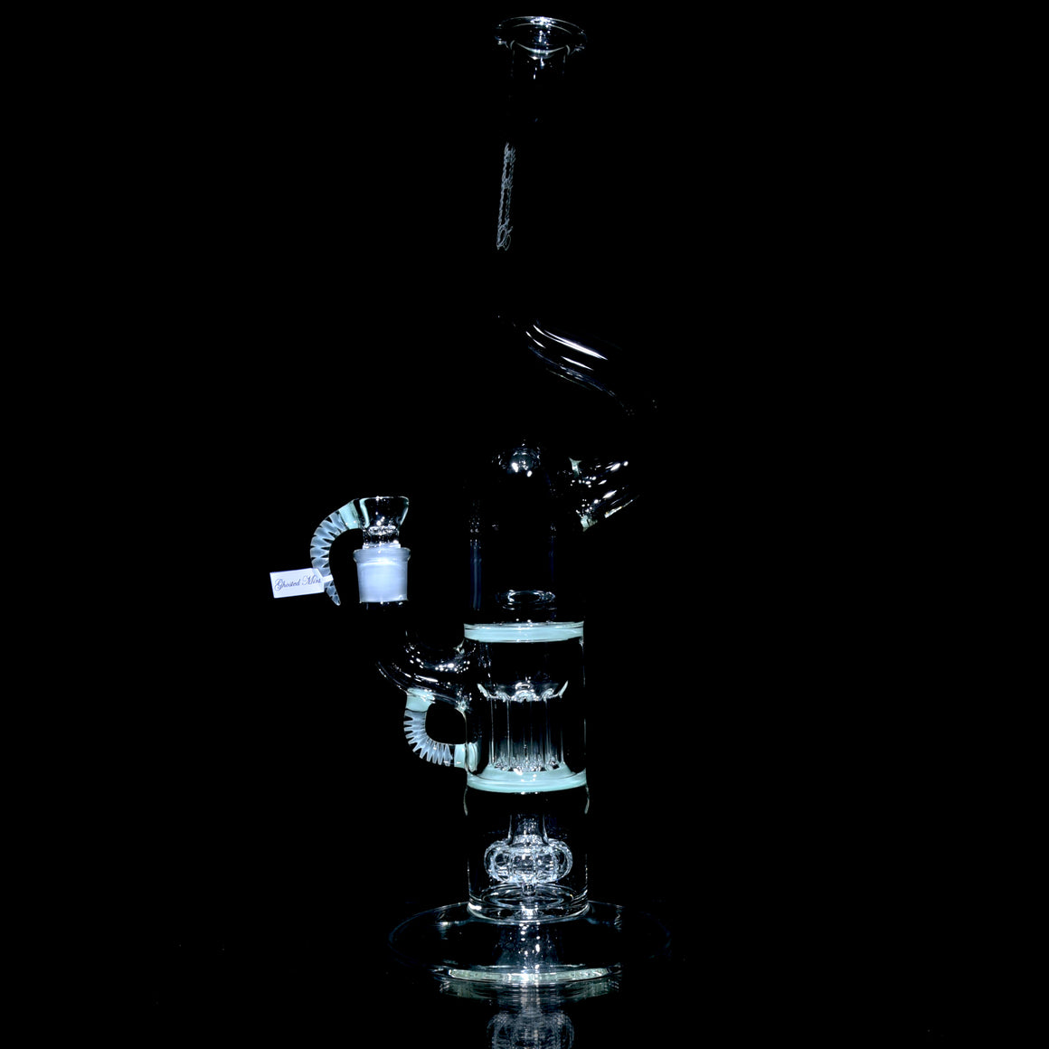 MA Pint-sized Natty Neck Peyote Pillar Tube w/ Straight Foot - Ghosted Mint - 18mm Female