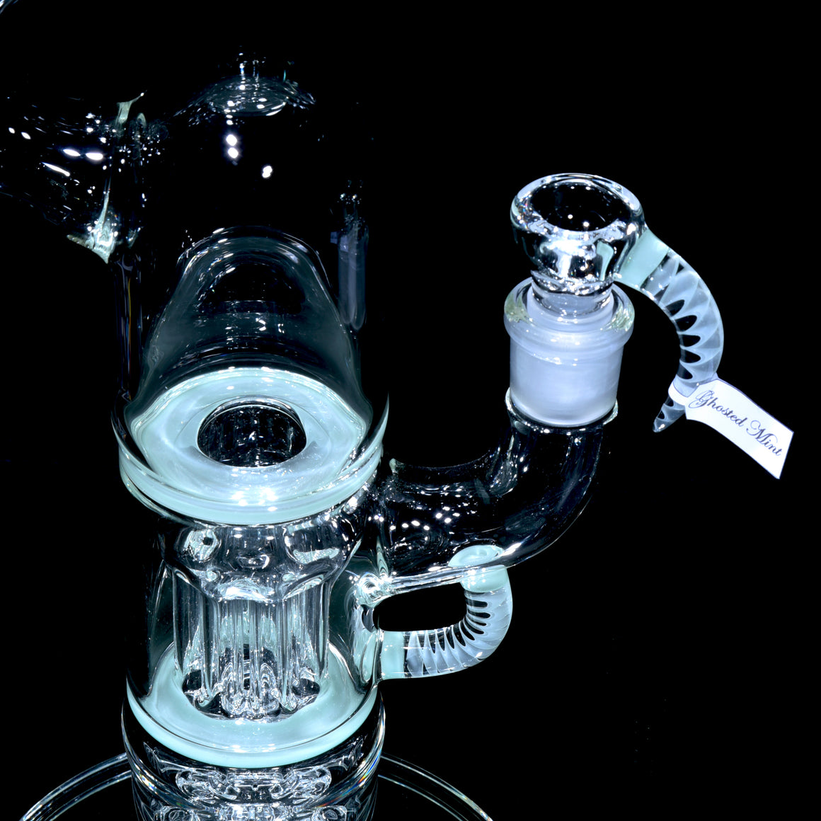 MA Pint-sized Natty Neck Peyote Pillar Tube w/ Straight Foot - Ghosted Mint - 18mm Female