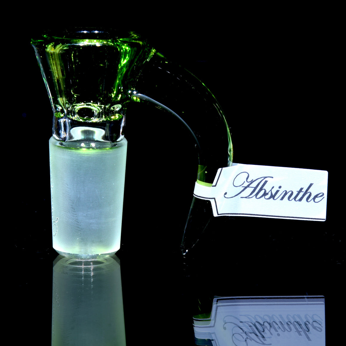 Fully-accented 4-hole Horned Slide - Absinthe  - 18mm Male