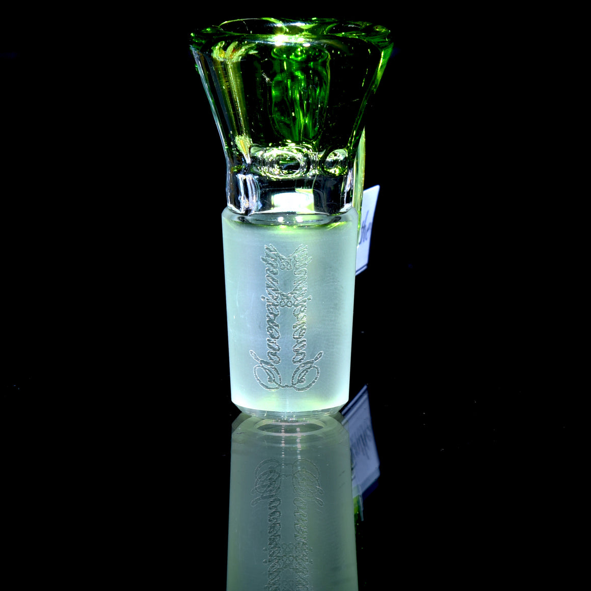 Fully-accented 4-hole Horned Slide - Absinthe  - 18mm Male