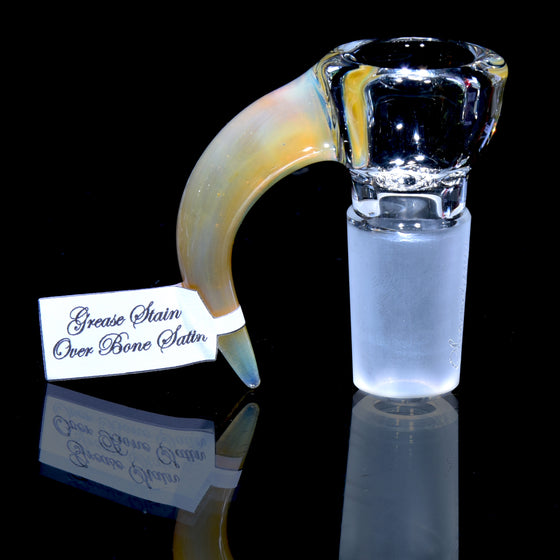 Partially-accented 4-hole Horned Slide - Grease Stain/Bone Satin - 18mm Male