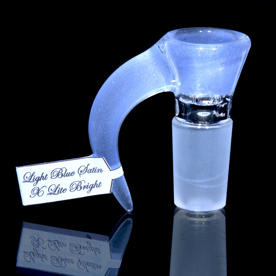 Fully-accented 4-hole Horned Slide - Light Blue Satin/UV Light Brite - 18mm Male