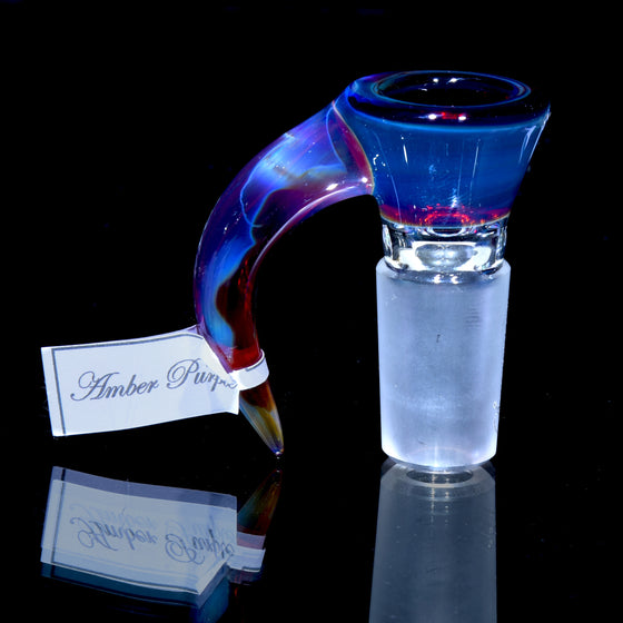 Fully-accented 4-hole Horned Slide - Amber Purple  - 18mm Male