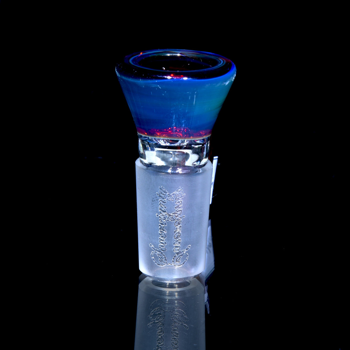 Fully-accented 4-hole Horned Slide - Amber Purple  - 18mm Male