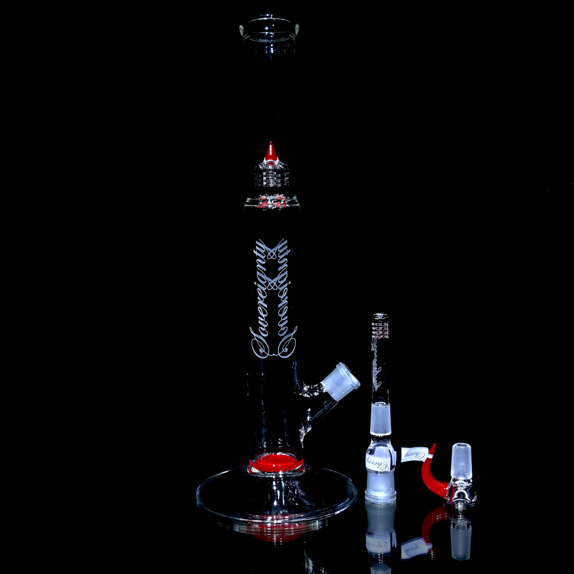 PA Bishop - Diffy Tube w/ Removable 180° Gridded Downstem - Cherry - 18mm Female