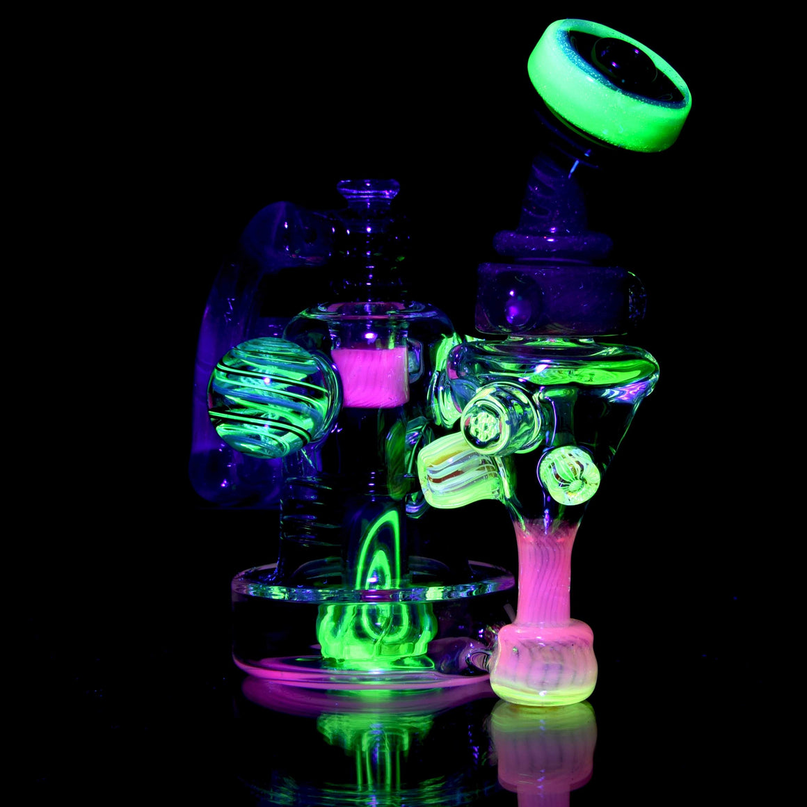 UV Reactive Crushed Opal X-RBR Recycler & Dropdown Set - 10mm Female