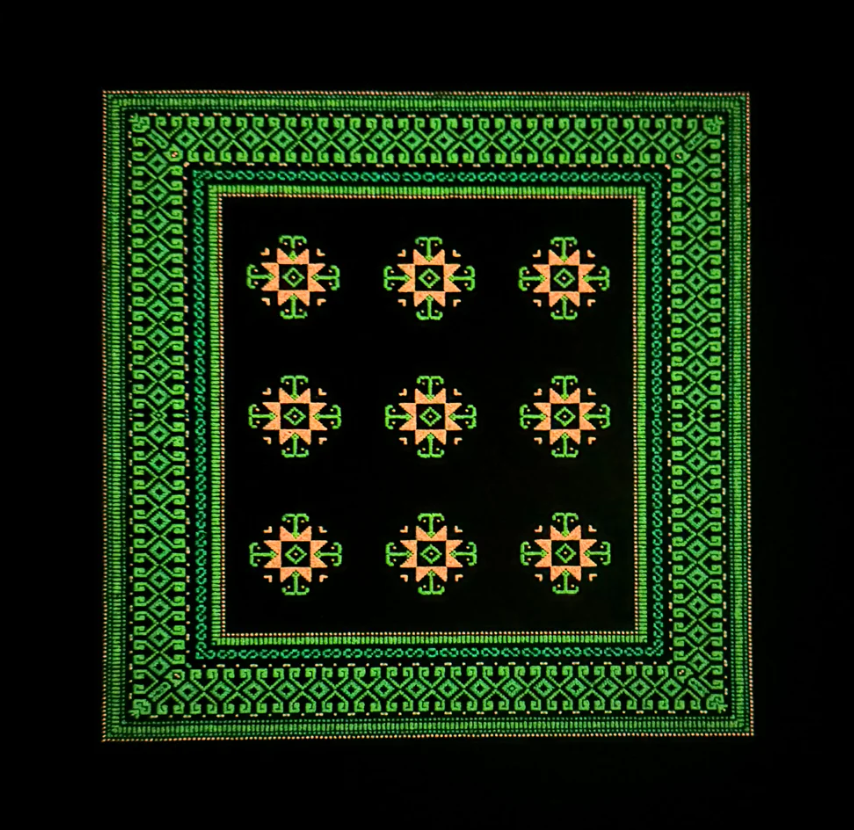 Basel Bitcarpet - Glow & UV Reactive Mood Mat 8" Square - Limited Edition 111 quantity