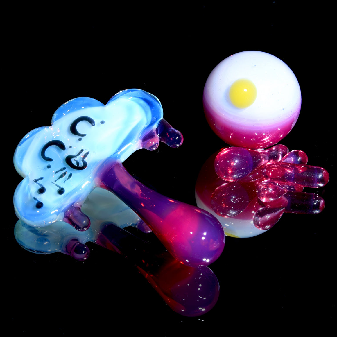 Aquamania Clouds & Karmaline Raindrop Sunset Rig w/ Matching Carb Cap, Slurper Set, & Pendant - 14mm Female