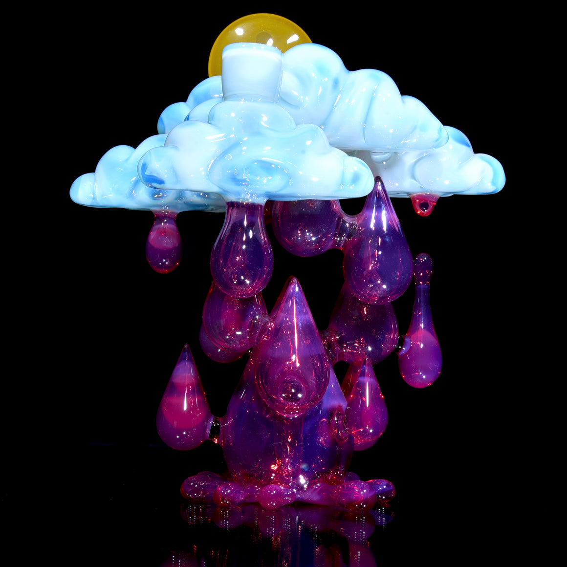 Aquamania Clouds & Karmaline Raindrop Sunset Rig w/ Matching Carb Cap, Slurper Set, & Pendant - 14mm Female