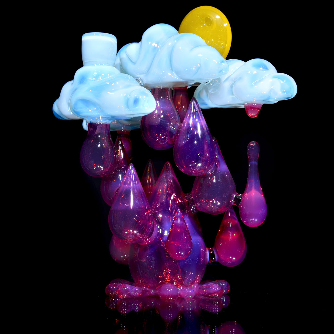 Aquamania Clouds & Karmaline Raindrop Sunset Rig w/ Matching Carb Cap, Slurper Set, & Pendant - 14mm Female