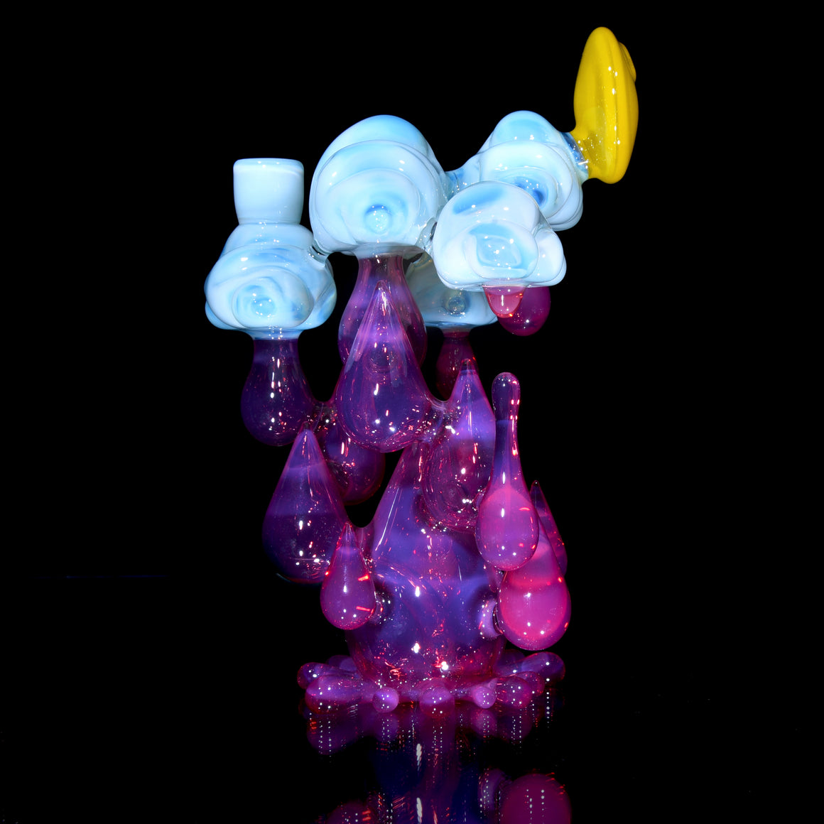 Aquamania Clouds & Karmaline Raindrop Sunset Rig w/ Matching Carb Cap, Slurper Set, & Pendant - 14mm Female